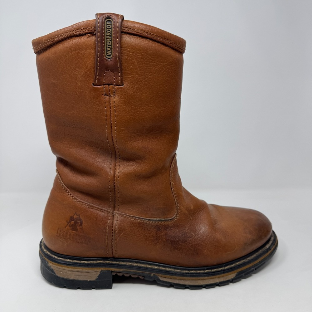 Rocky Wellington FQ0002785 Brown‎ Steel Toe Cowboy Western Work Boots Size 11 M - Picture 2 of 16